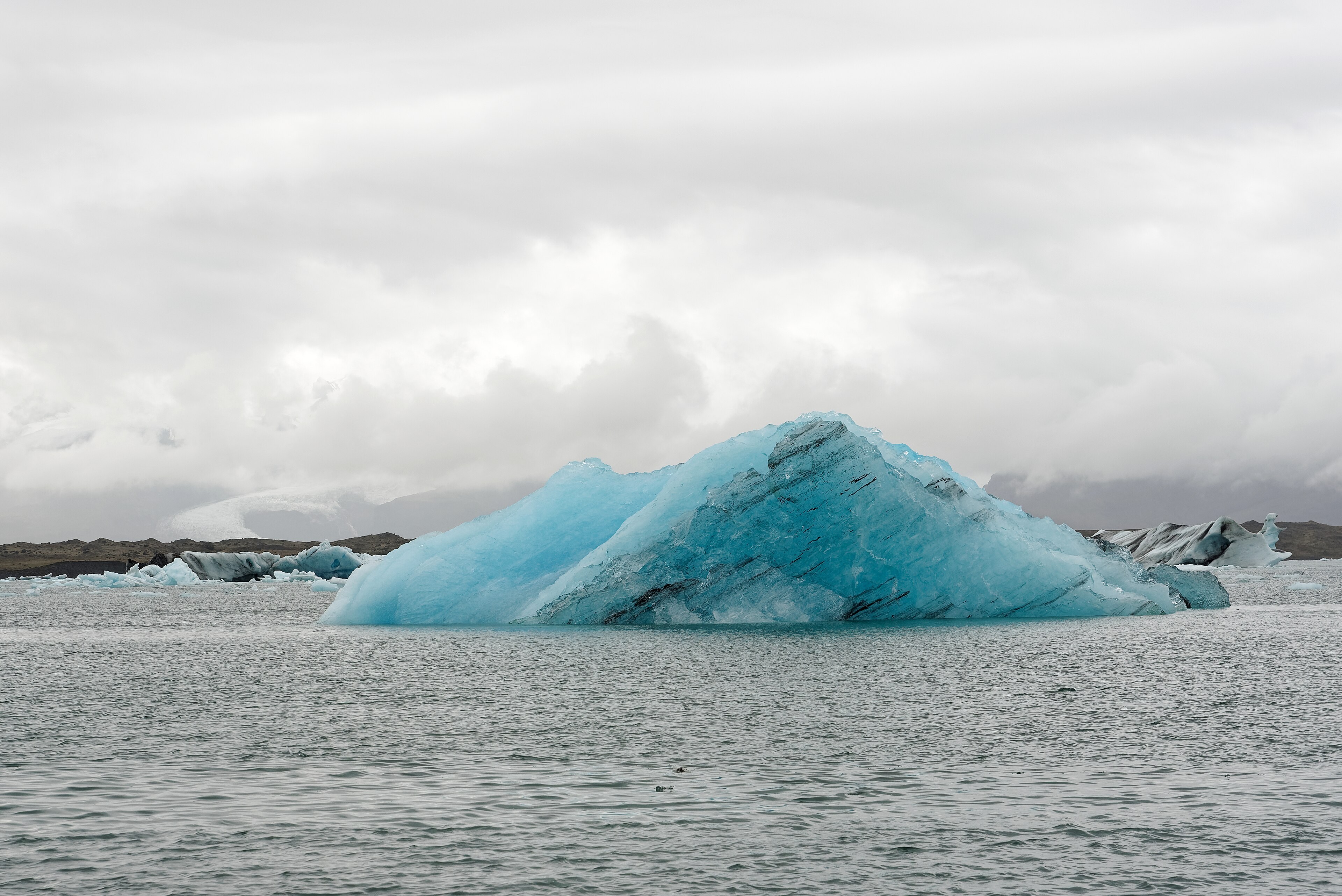 Icebergs in Jökulsárlón, the lagoon at the snout of Breiðamerkurjökull